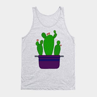 Cute Cactus Design #104: Dinner-Time Flower-Time Cacti Tank Top